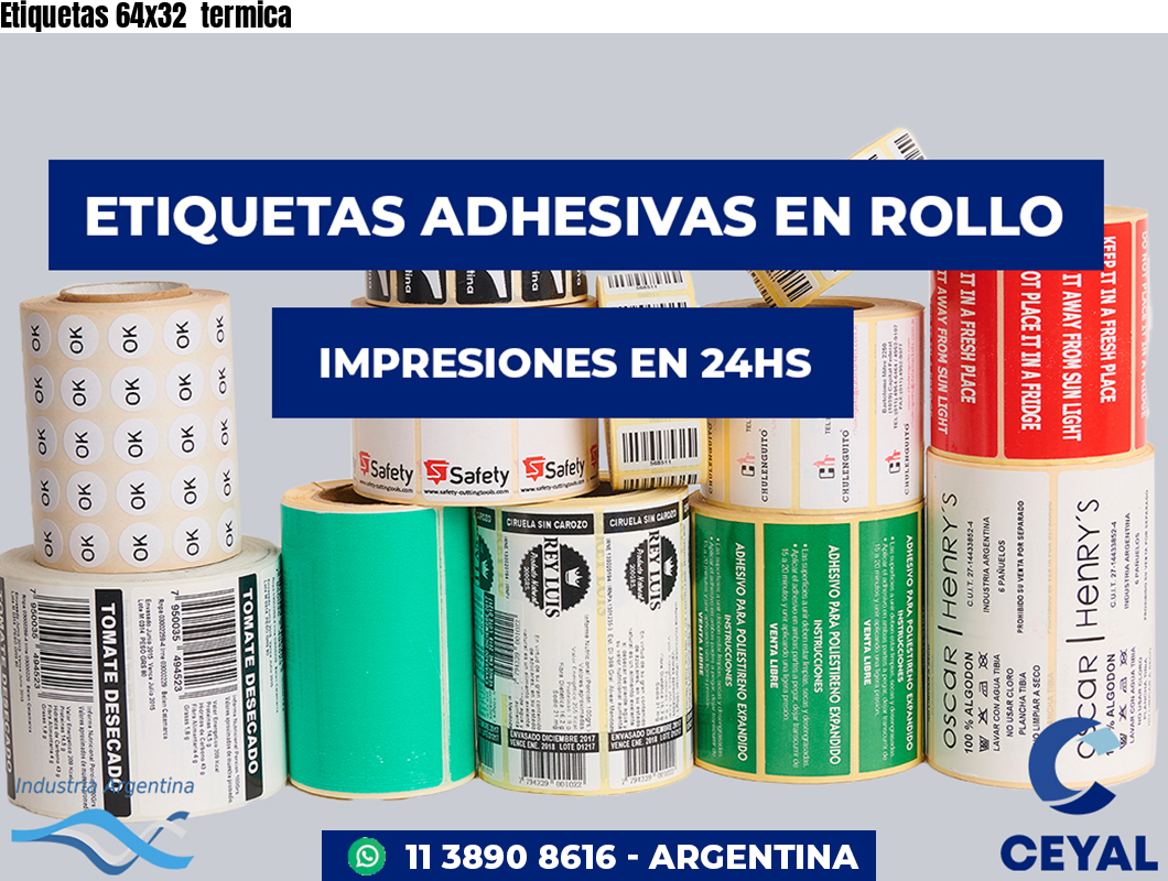 Etiquetas 64x32 termica