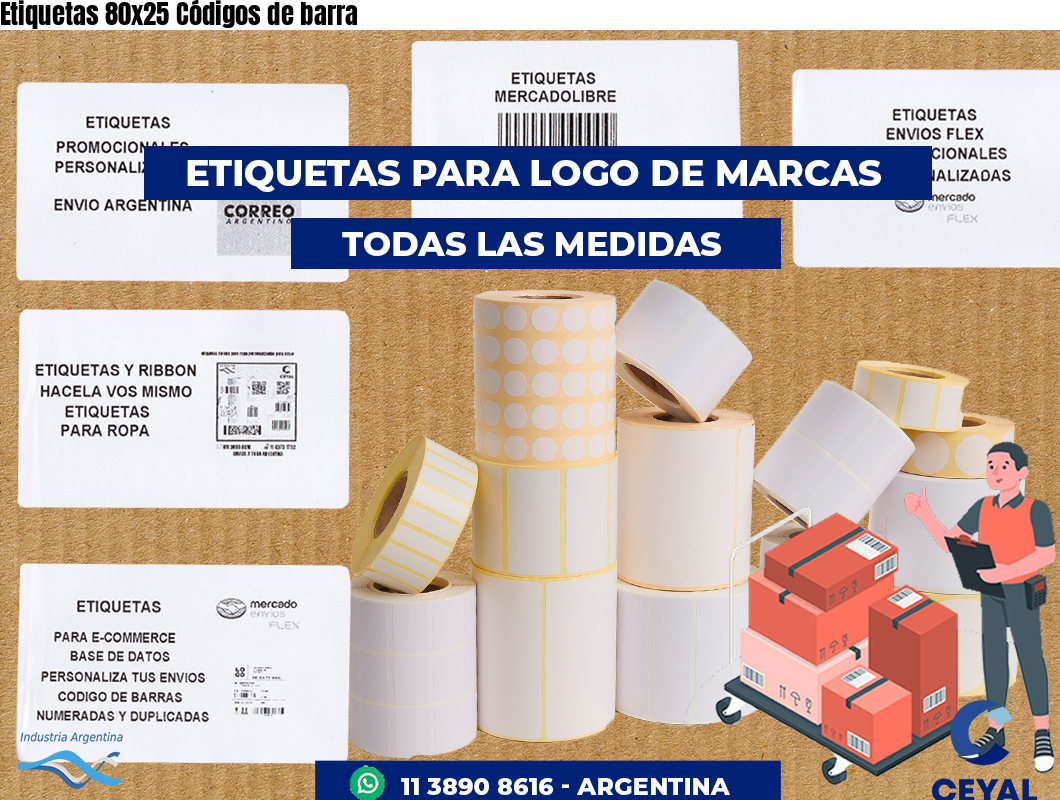 Etiquetas 80x25 Códigos de barra