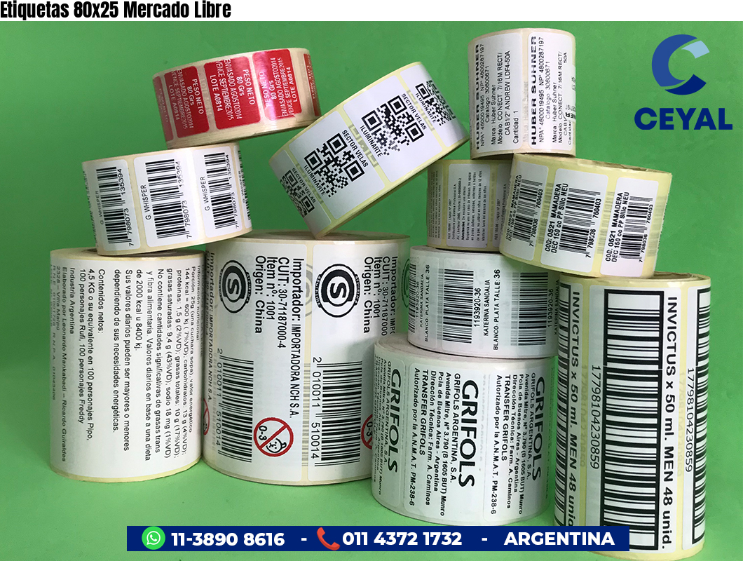Etiquetas 80x25 Mercado Libre