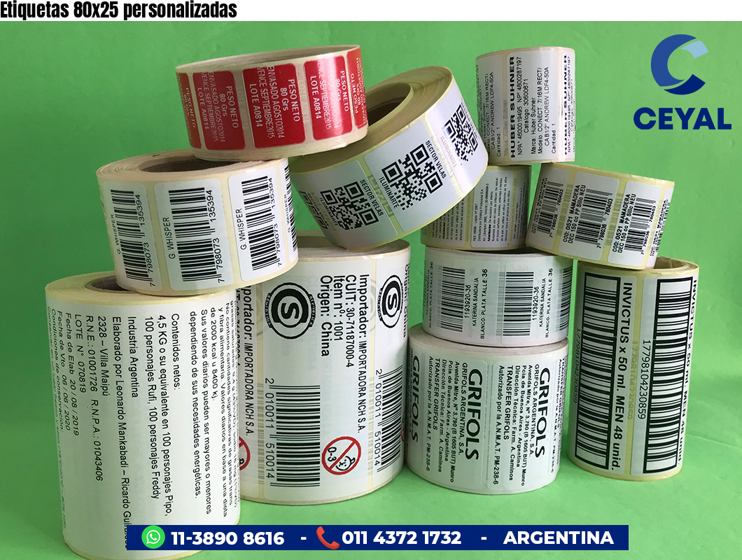 Etiquetas 80x25 personalizadas