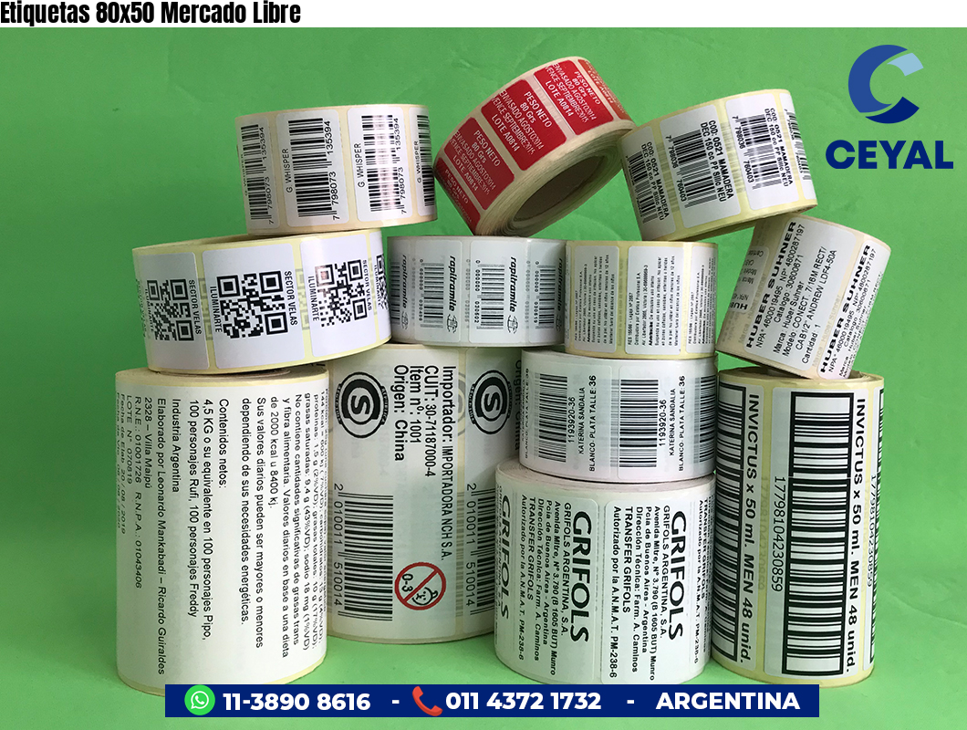 Etiquetas 80x50 Mercado Libre