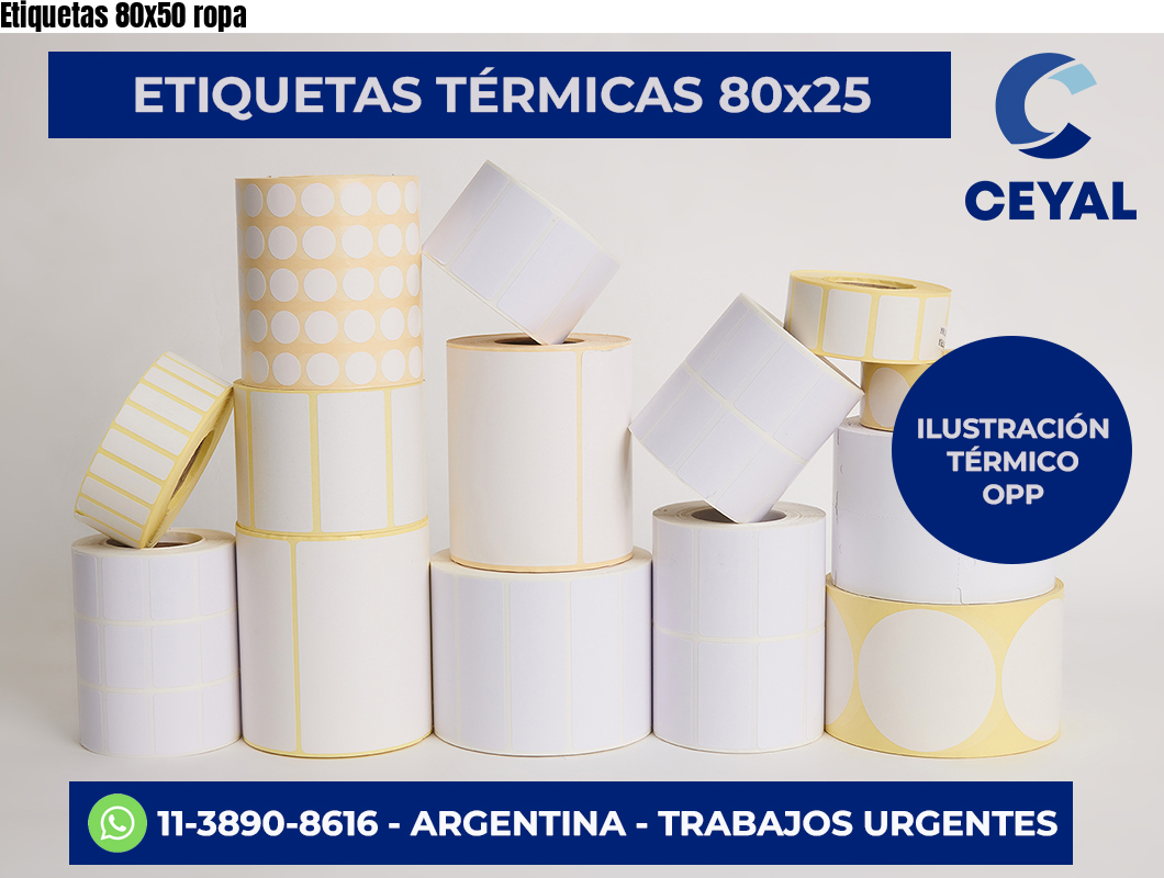 Etiquetas 80×50 ropa