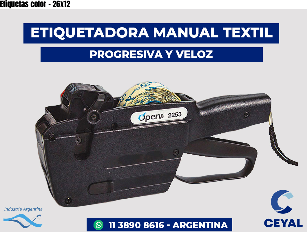 Etiquetas color - 26x12