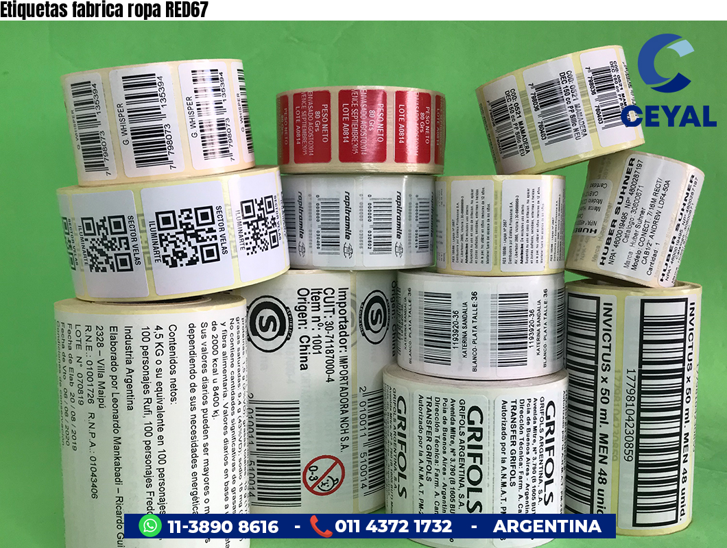 Etiquetas fabrica ropa RED67