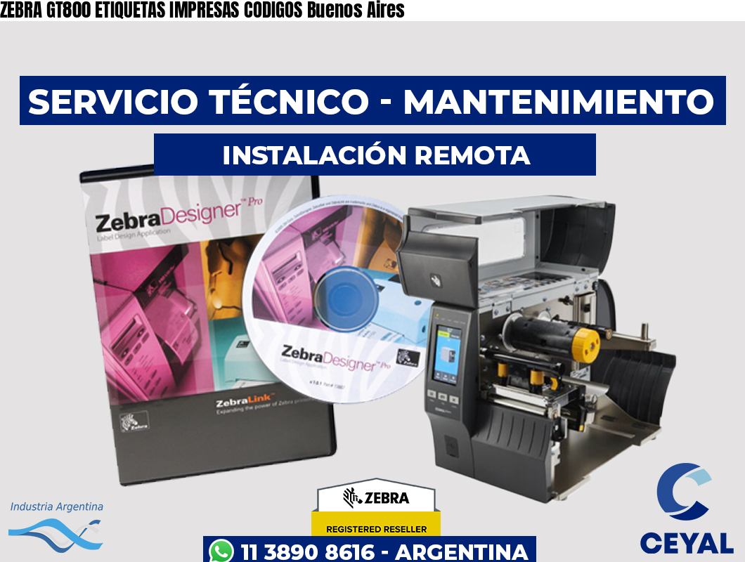 ZEBRA GT800 ETIQUETAS IMPRESAS CODIGOS Buenos Aires