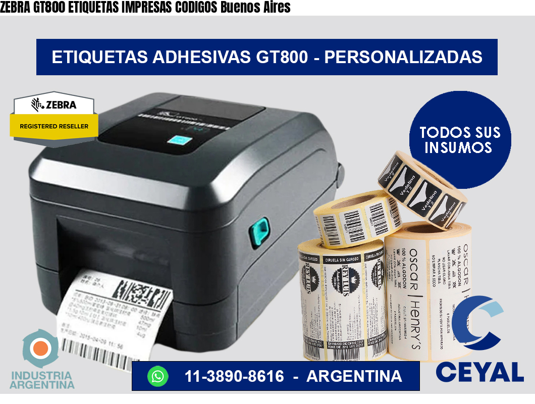ZEBRA GT800 ETIQUETAS IMPRESAS CODIGOS Buenos Aires