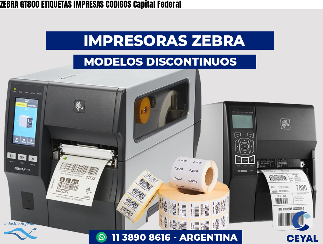 ZEBRA GT800 ETIQUETAS IMPRESAS CODIGOS Capital Federal