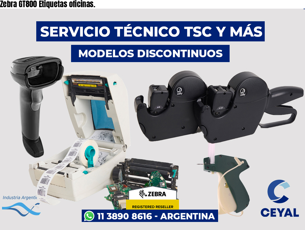Zebra GT800 Etiquetas oficinas.