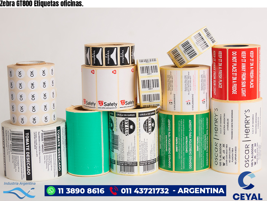 Zebra GT800 Etiquetas oficinas.