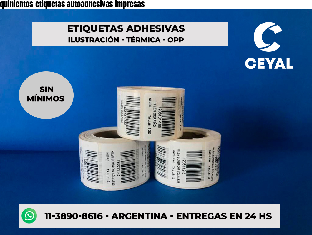 quinientos etiquetas autoadhesivas impresas