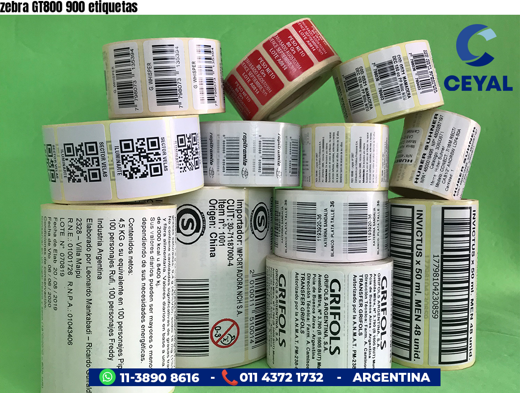 zebra GT800 900 etiquetas