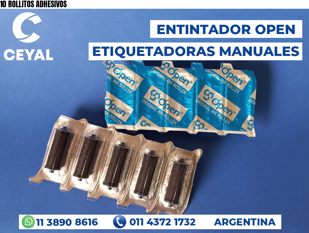 10 ROLLITOS ADHESIVOS