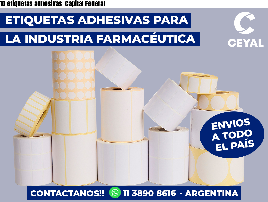 10 etiquetas adhesivas Capital Federal
