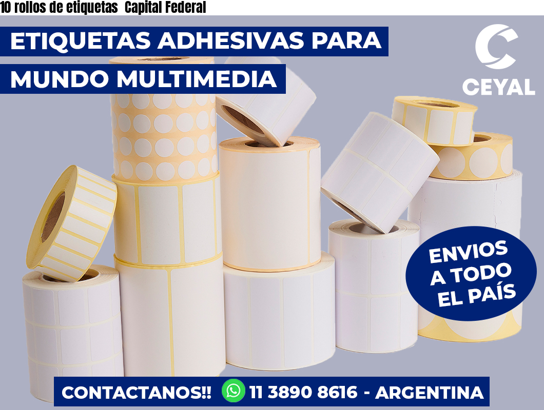 10 rollos de etiquetas Capital Federal