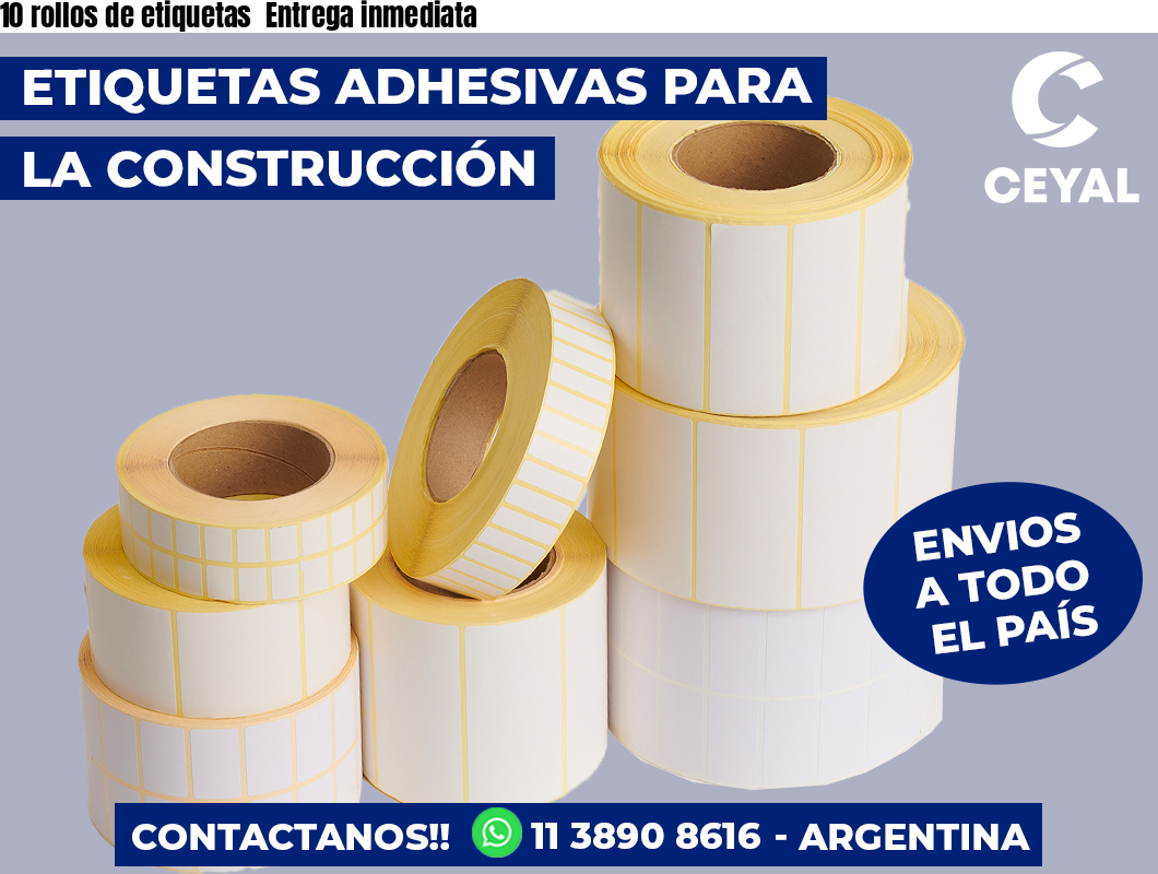 10 rollos de etiquetas Entrega inmediata