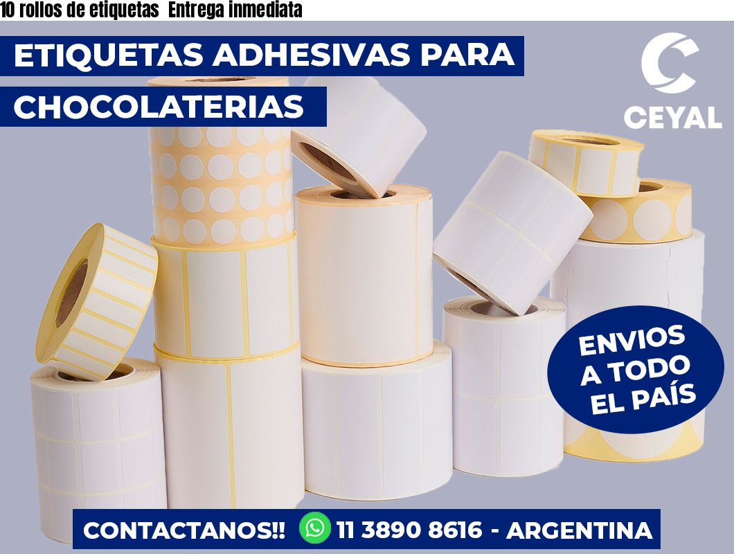 10 rollos de etiquetas Entrega inmediata