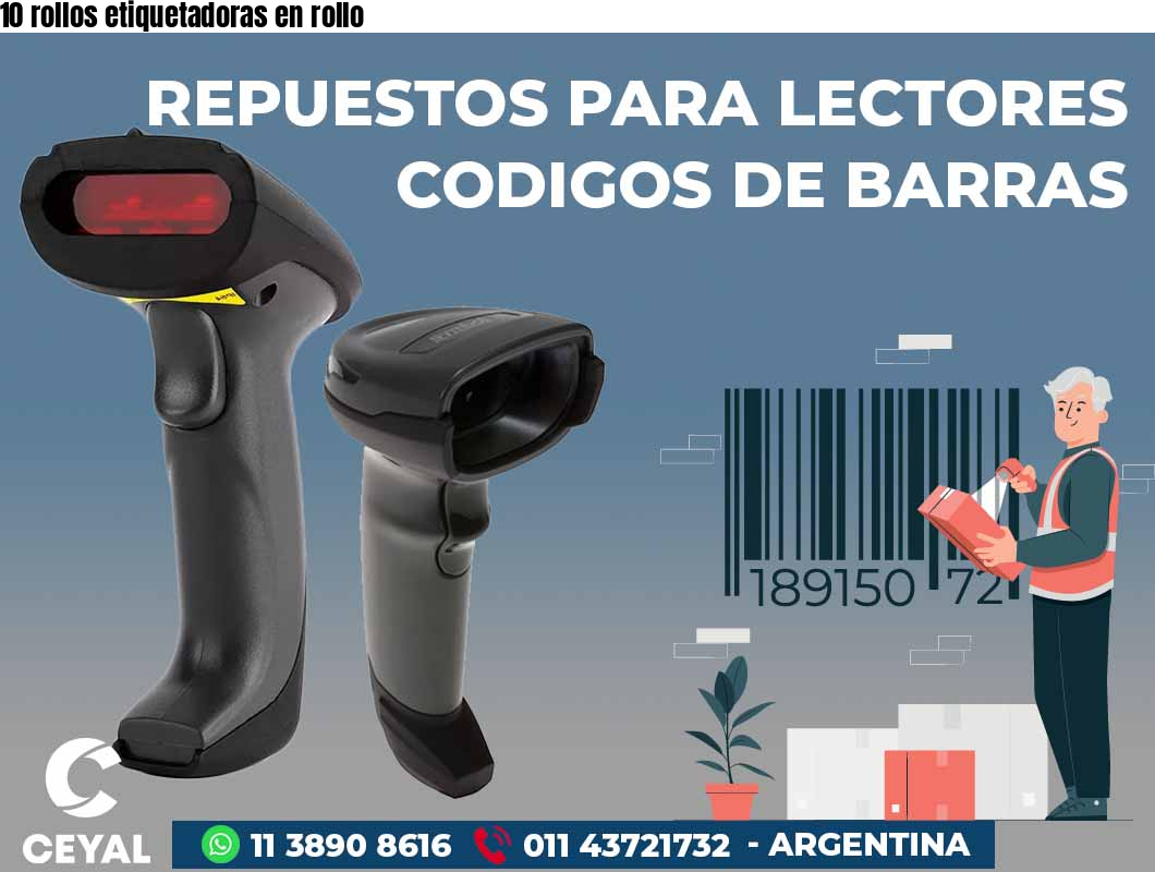 10 rollos etiquetadoras en rollo