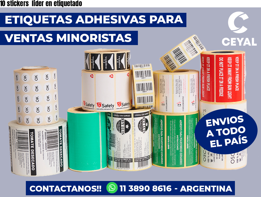 10 stickers líder en etiquetado