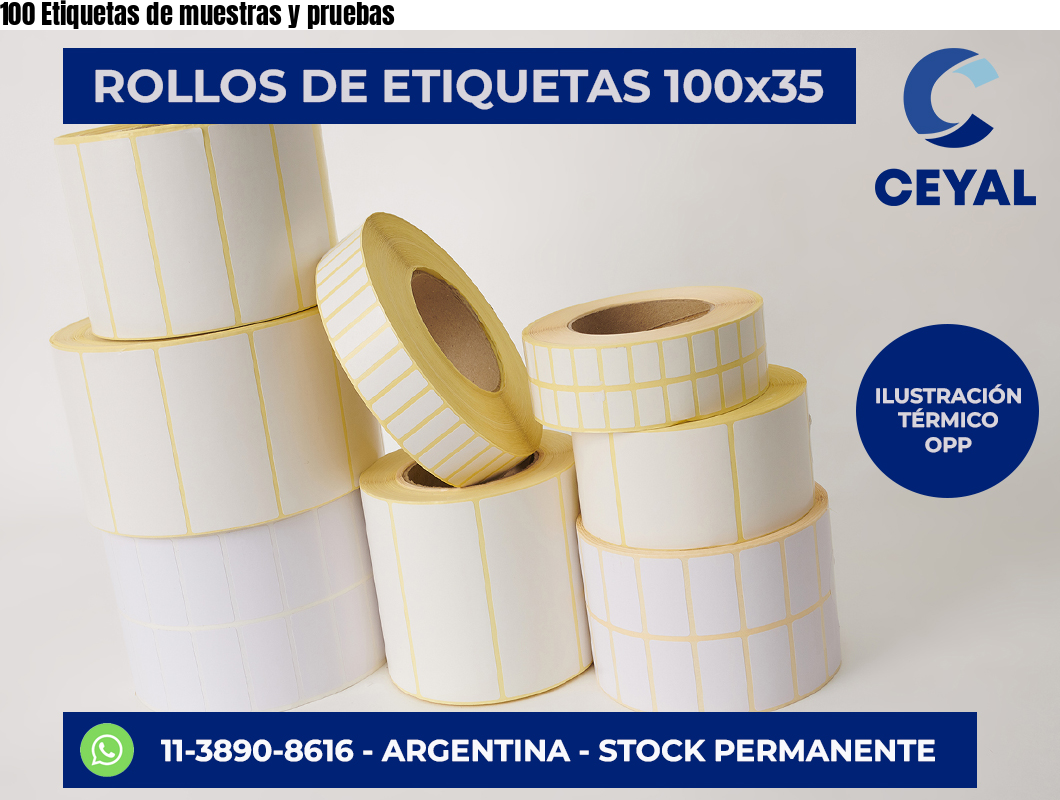 100 Etiquetas de muestras y pruebas