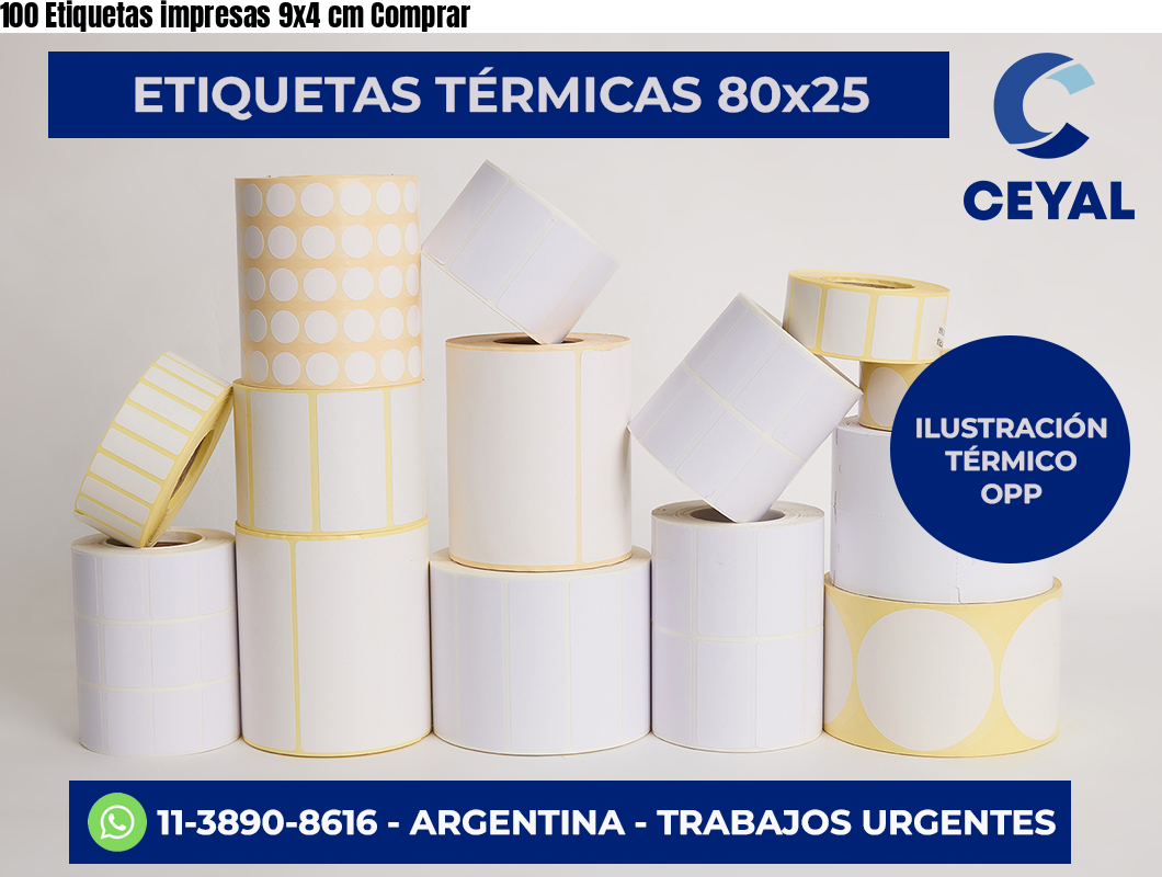 100 Etiquetas impresas 9×4 cm Comprar