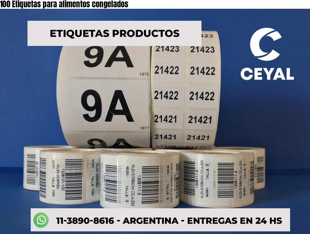 100 Etiquetas para alimentos congelados
