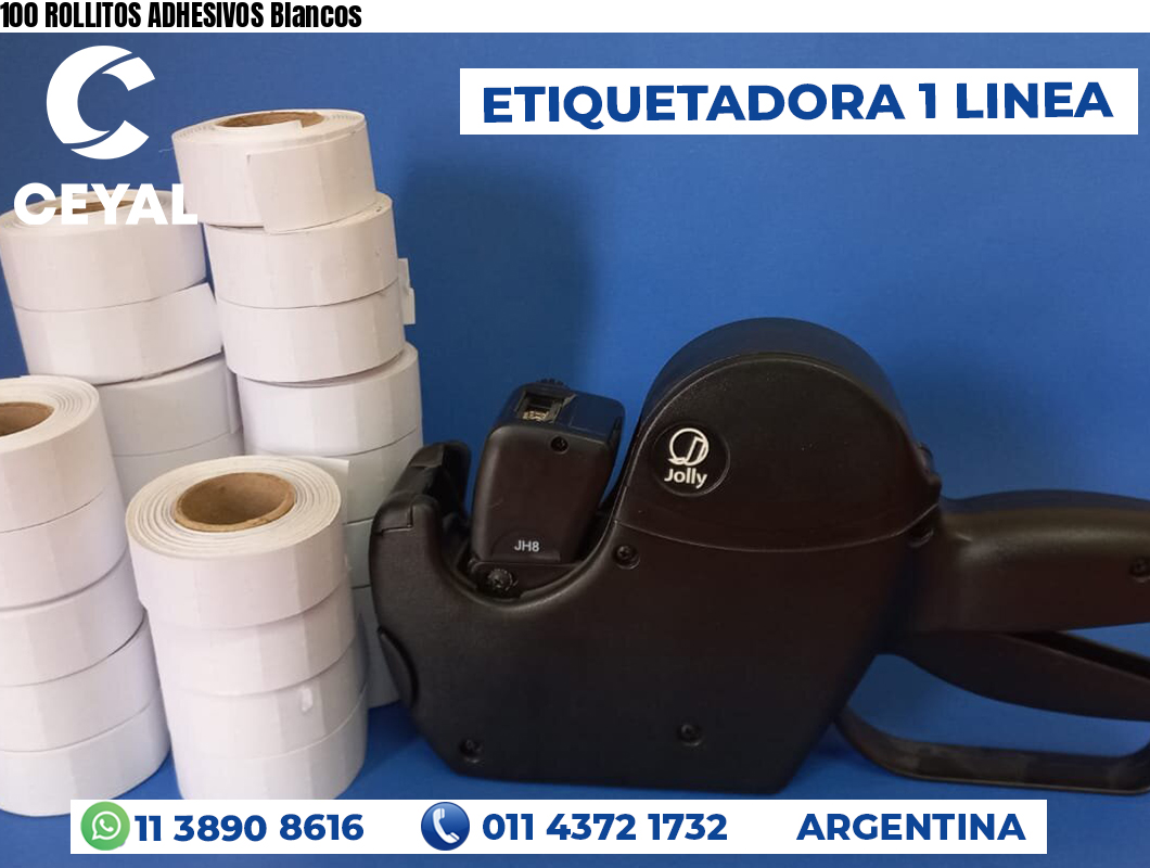 100 ROLLITOS ADHESIVOS Blancos