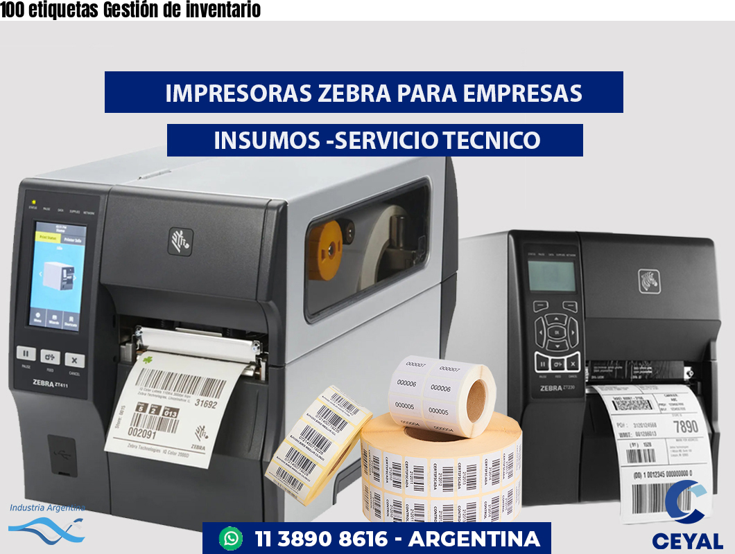 100 etiquetas Gestión de inventario