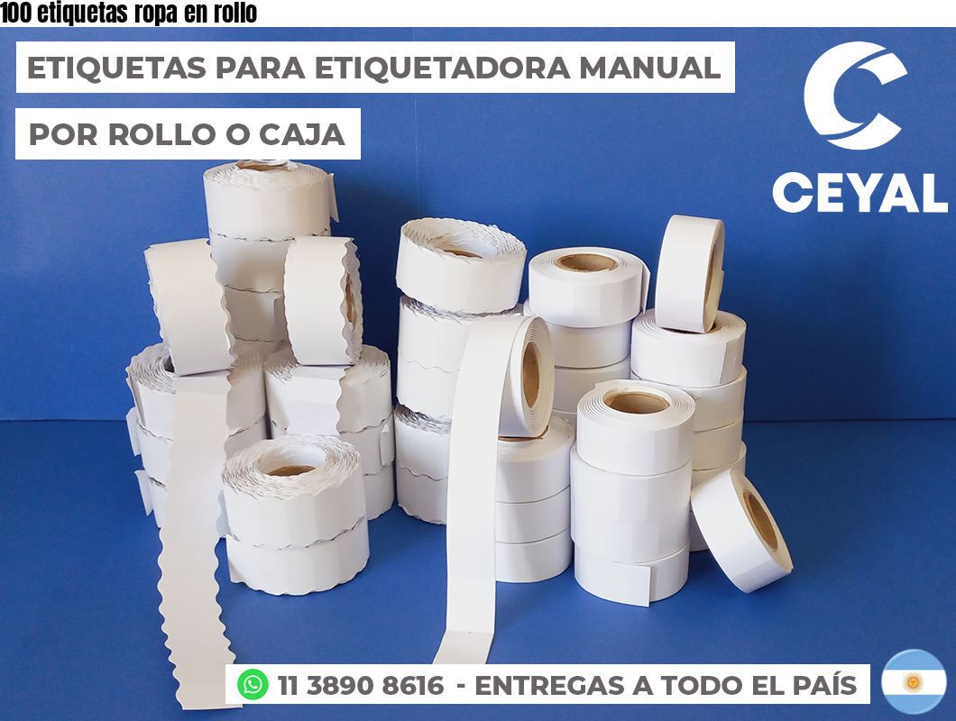 100 etiquetas ropa en rollo