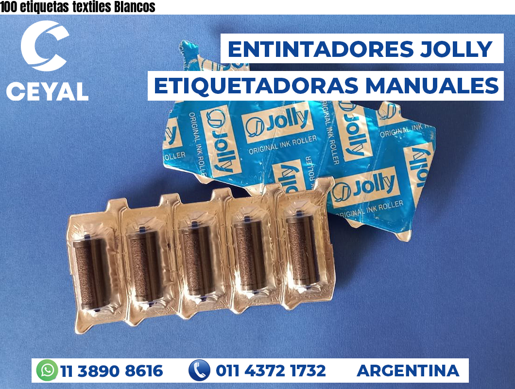 100 etiquetas textiles Blancos