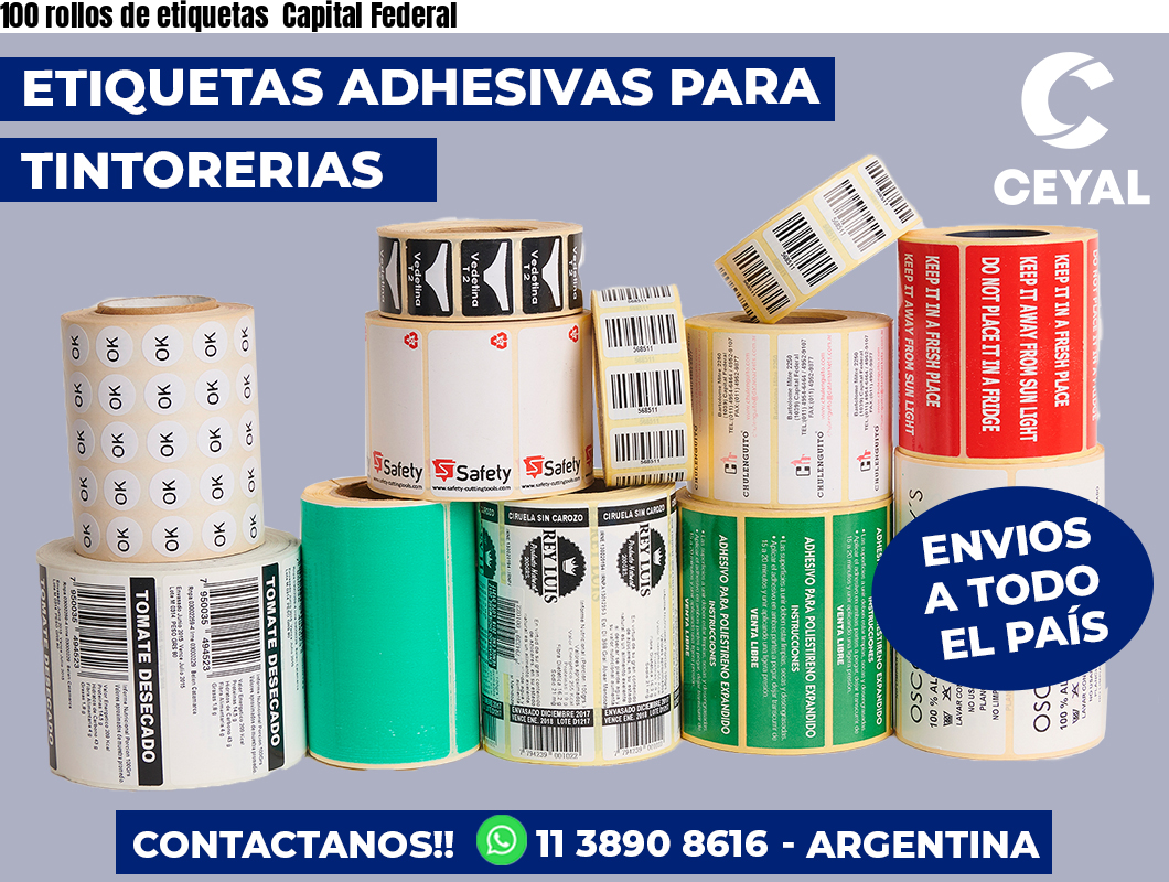 100 rollos de etiquetas Capital Federal