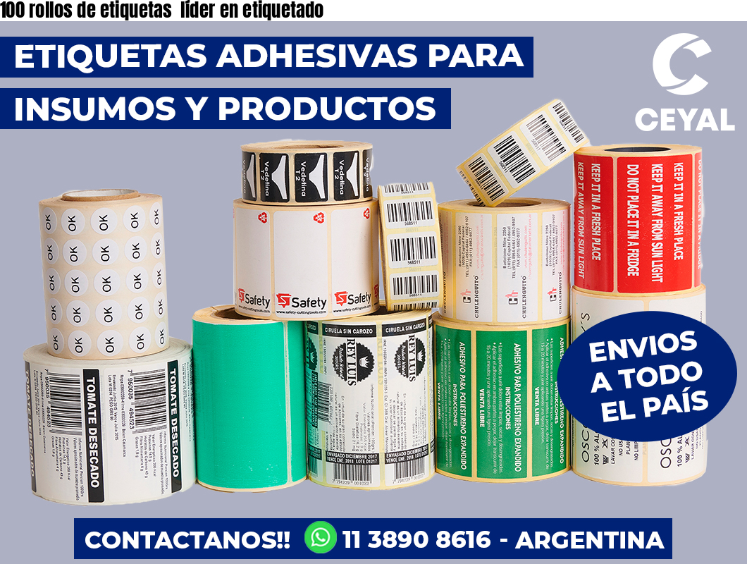 100 rollos de etiquetas líder en etiquetado
