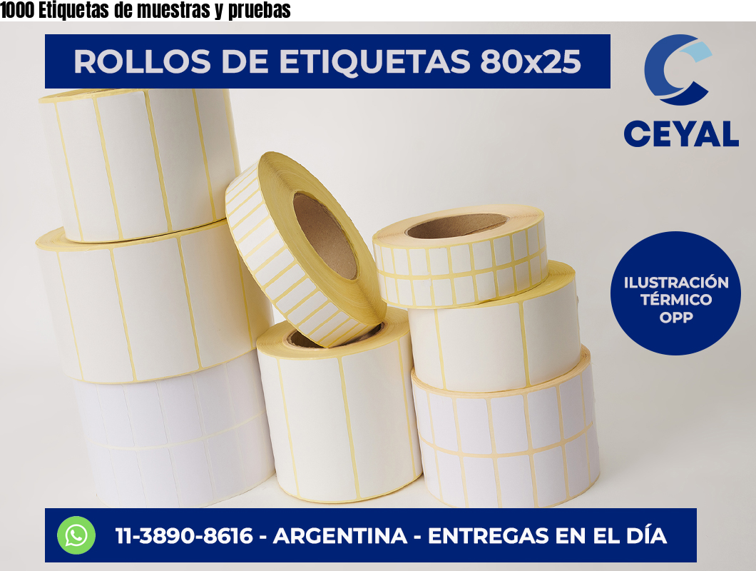 1000 Etiquetas de muestras y pruebas
