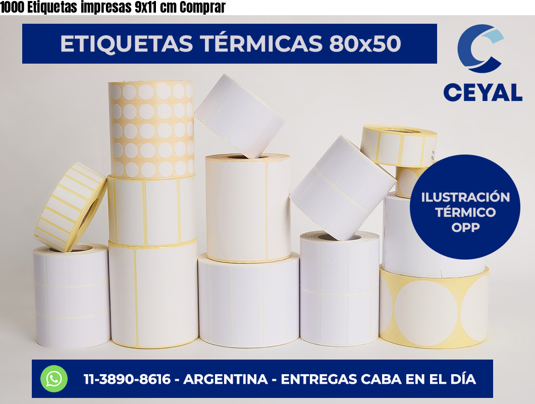 1000 Etiquetas impresas 9×11 cm Comprar