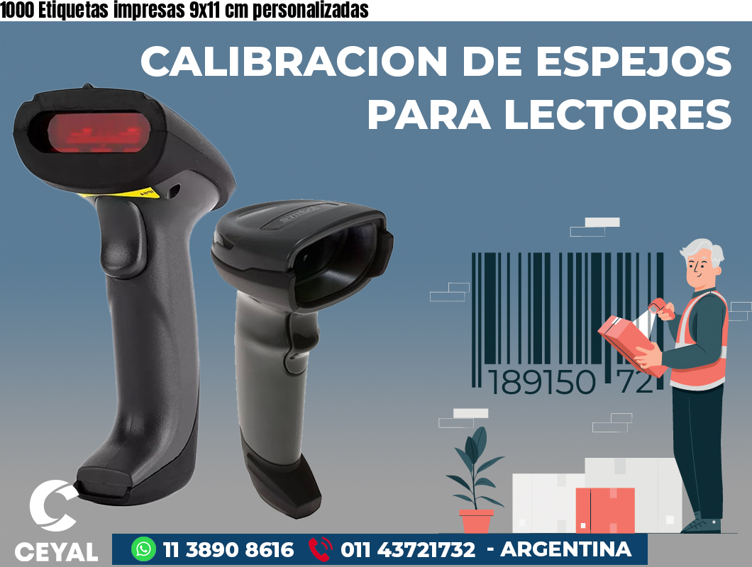 1000 Etiquetas impresas 9x11 cm personalizadas