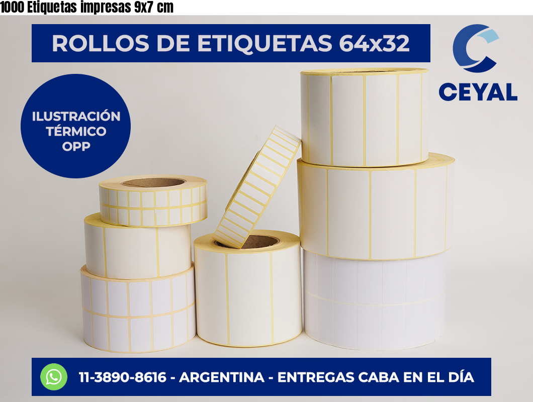 1000 Etiquetas impresas 9×7 cm