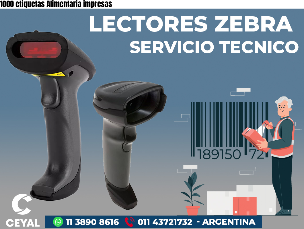1000 etiquetas Alimentaria impresas