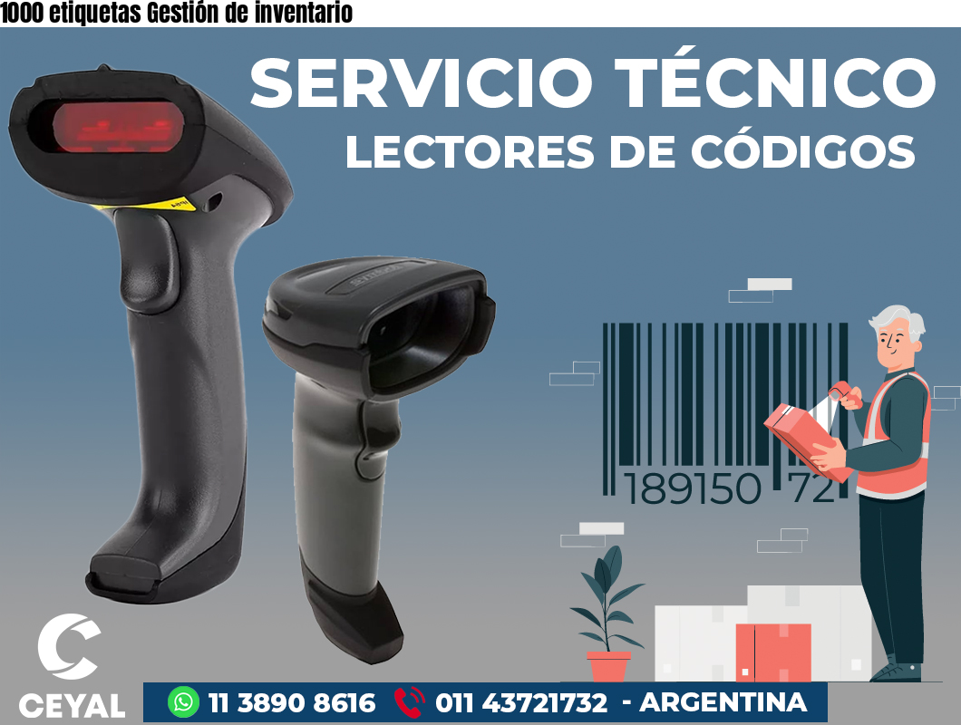 1000 etiquetas Gestión de inventario