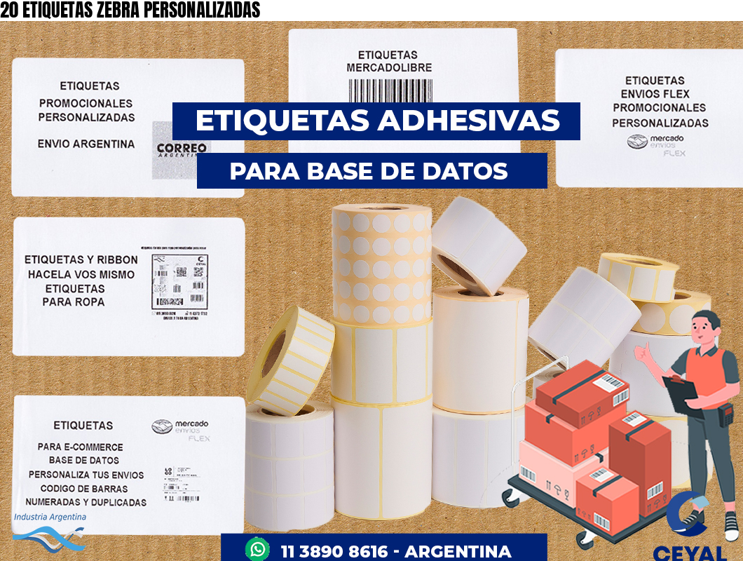20 ETIQUETAS ZEBRA PERSONALIZADAS