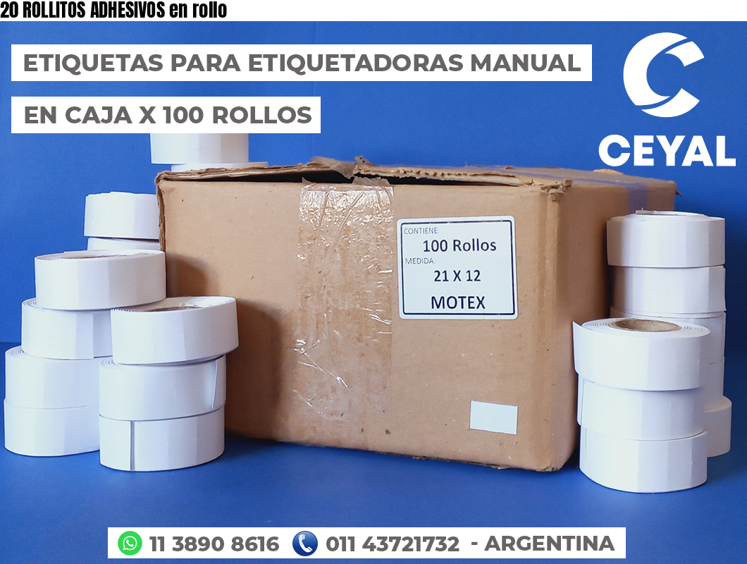 20 ROLLITOS ADHESIVOS en rollo