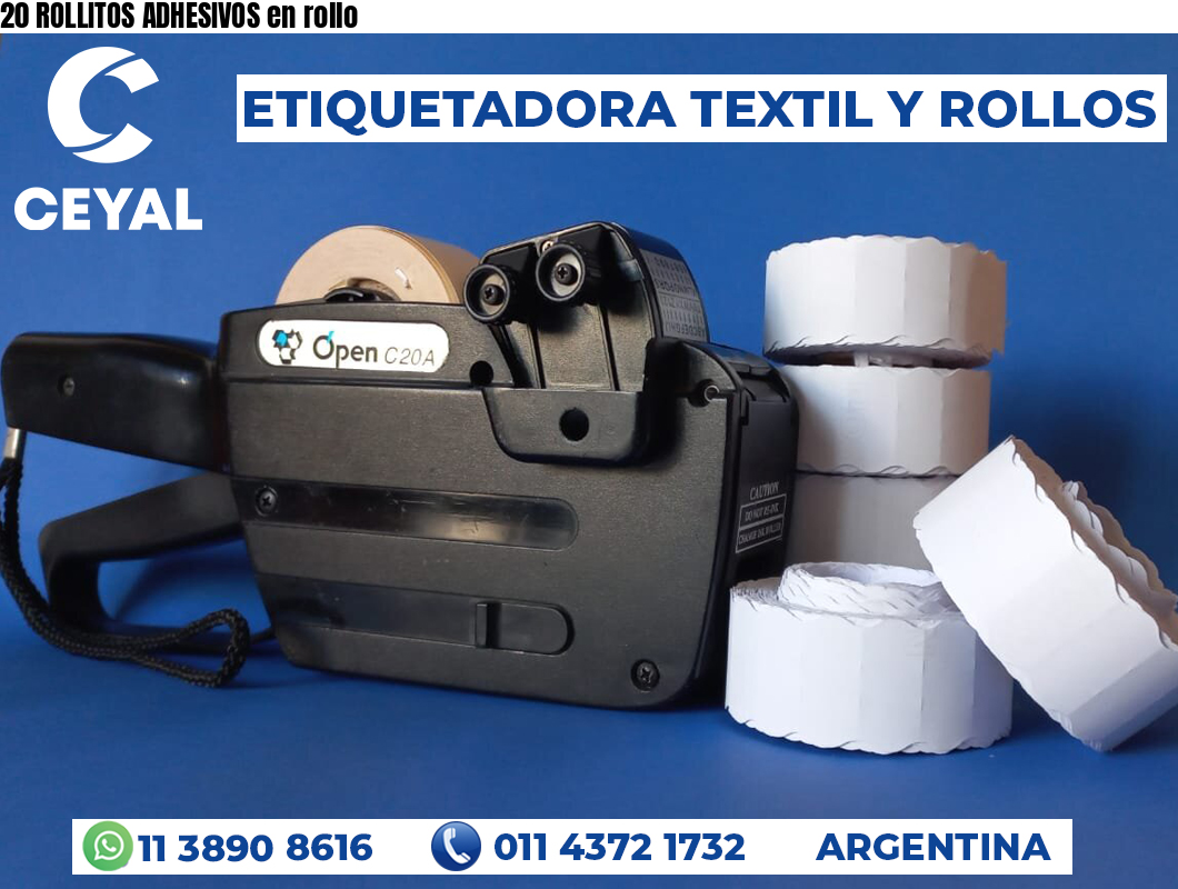 20 ROLLITOS ADHESIVOS en rollo