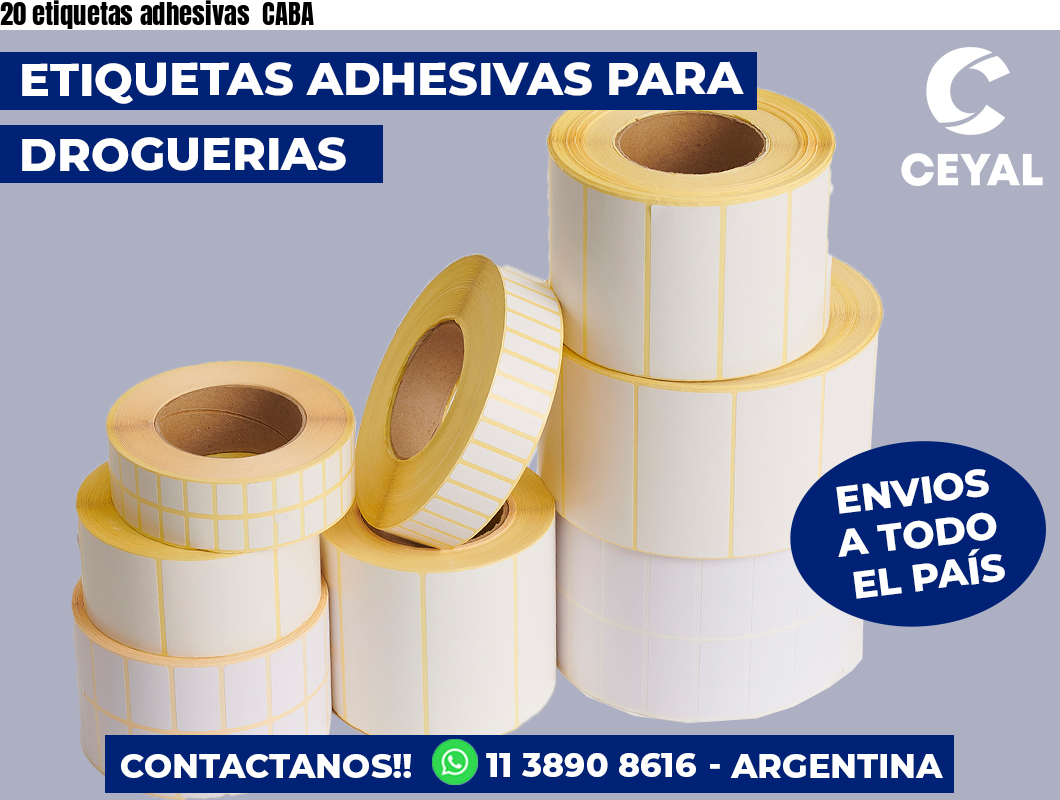 20 etiquetas adhesivas CABA