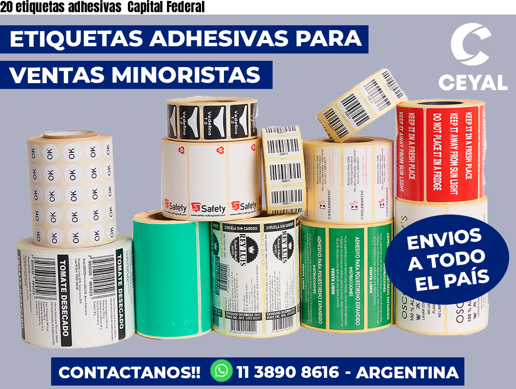 20 etiquetas adhesivas Capital Federal