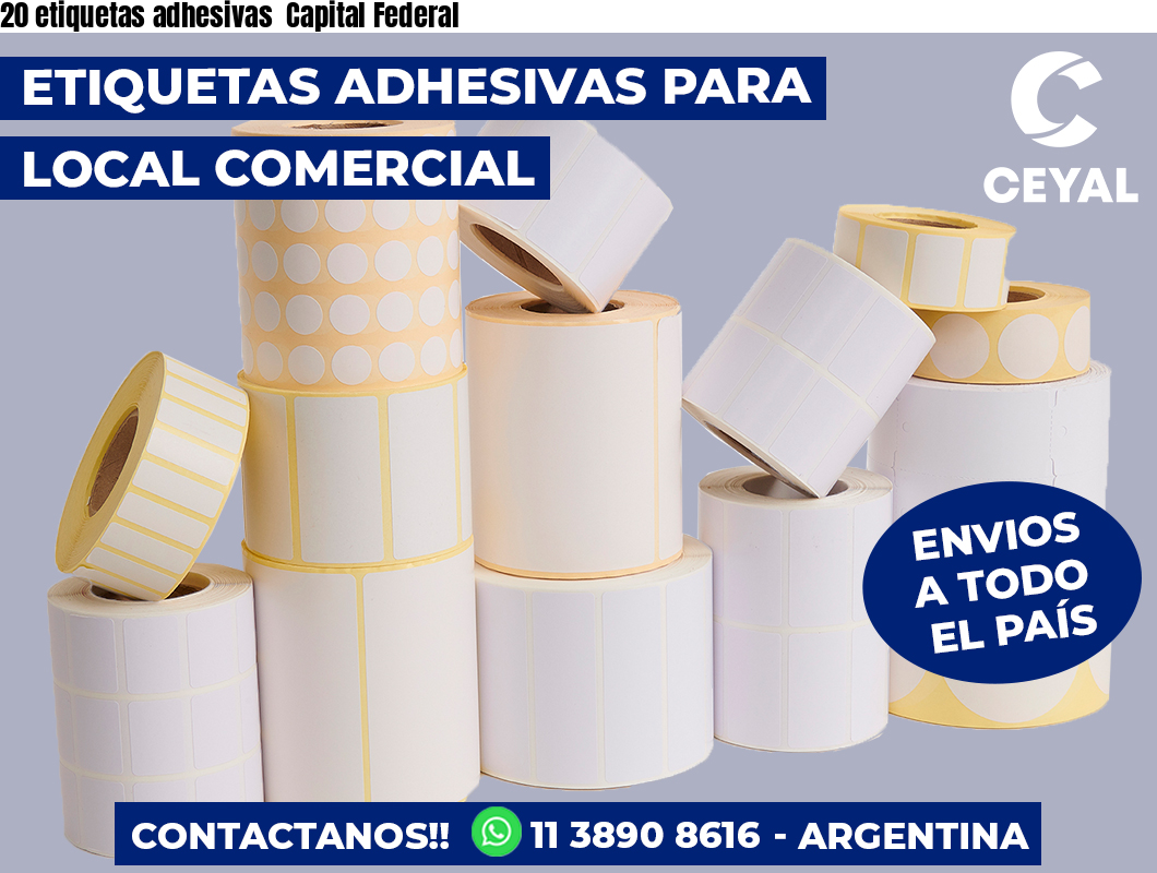 20 etiquetas adhesivas Capital Federal