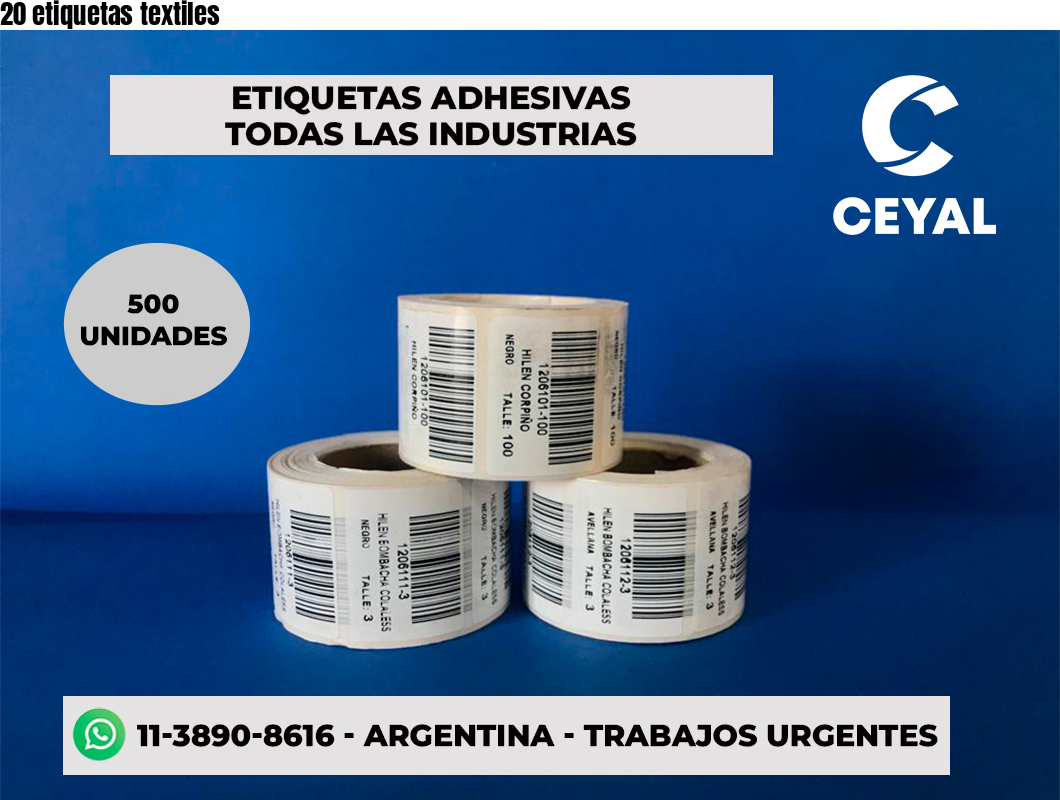 20 etiquetas textiles