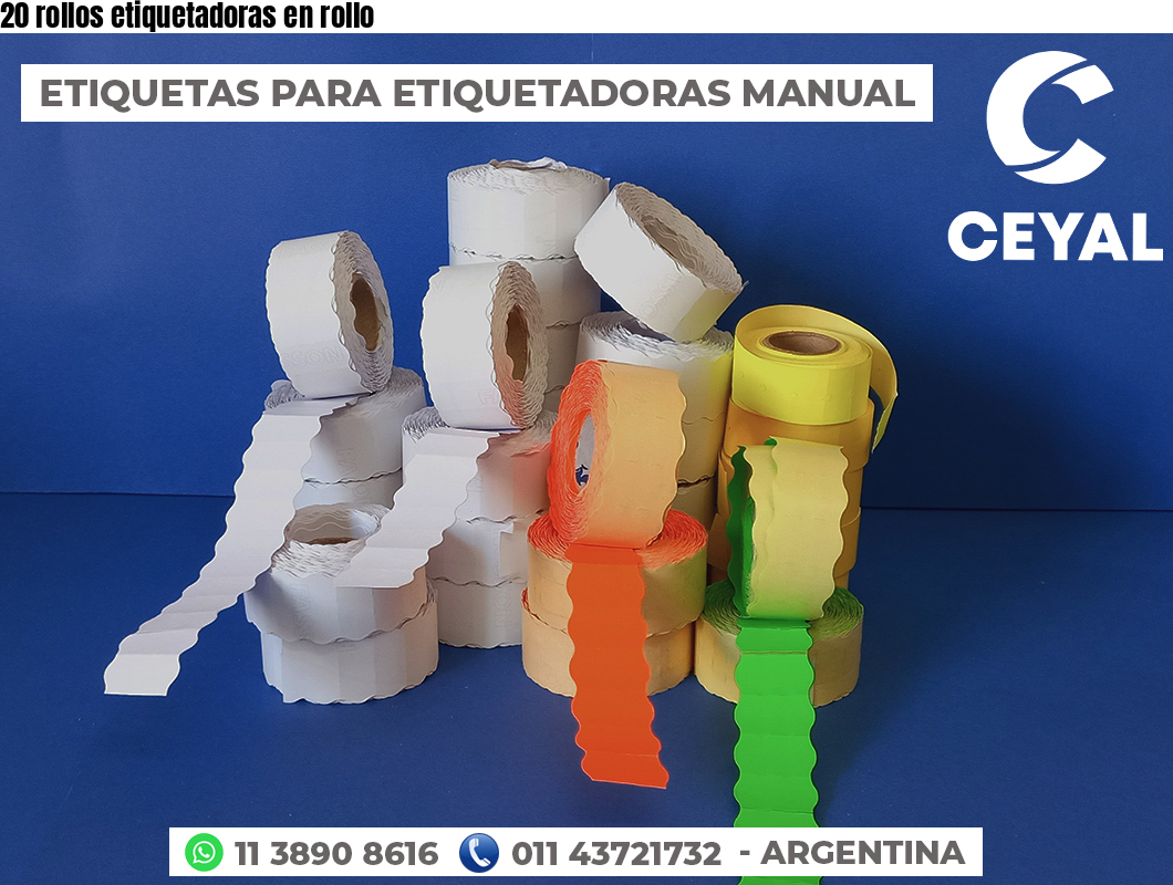 20 rollos etiquetadoras en rollo