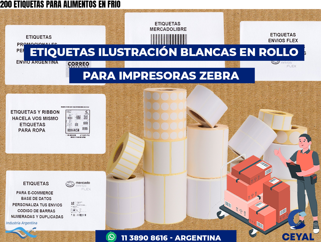 200 ETIQUETAS PARA ALIMENTOS EN FRIO