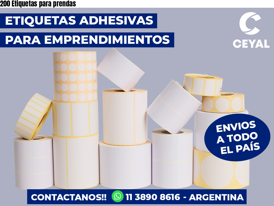 200 Etiquetas para prendas