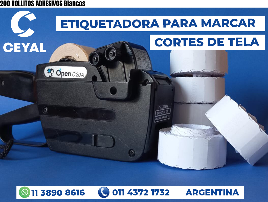 200 ROLLITOS ADHESIVOS Blancos