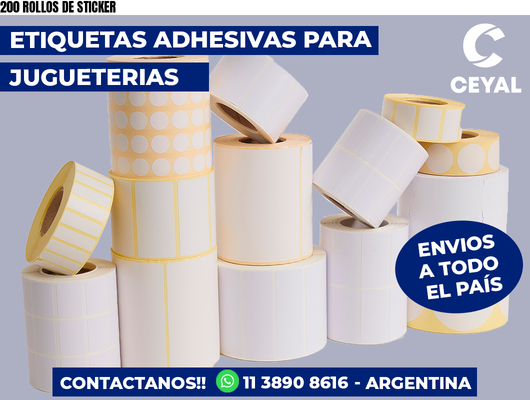 200 ROLLOS DE STICKER