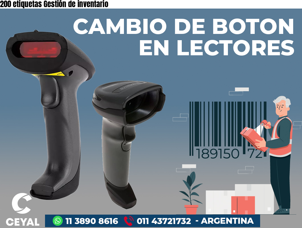 200 etiquetas Gestión de inventario